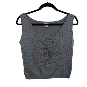 Zelda Vintage Slate Blue Silk Beaded Shell Top